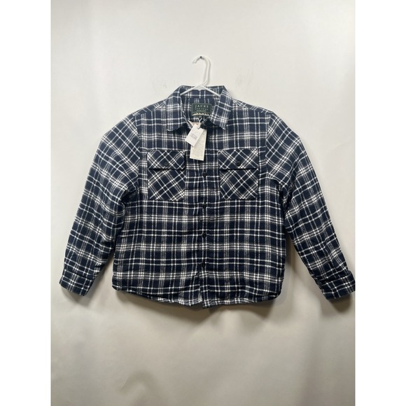 Jachs Other - Jachs New York Men's Navy Plaid Sherpa Lined Brushed Flannel Shirt Jacket XL